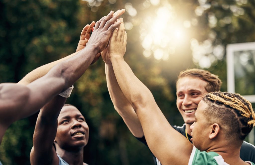 high-five-basketball-teamwork-success-hands-motivation-target-goal-winner-mindset-vision-team-training-win-game-sports-competition-health-fitness-exercise-wellness